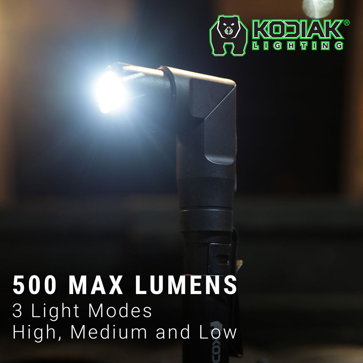 Kodiak® 500 Lumen Konform Dual Power Rechargeable Torch With Pivoting Head