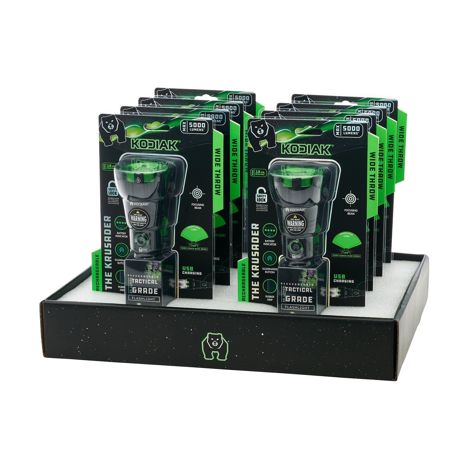 Kodiak® Krusader® 5000 Lumen Tactical Flashlight