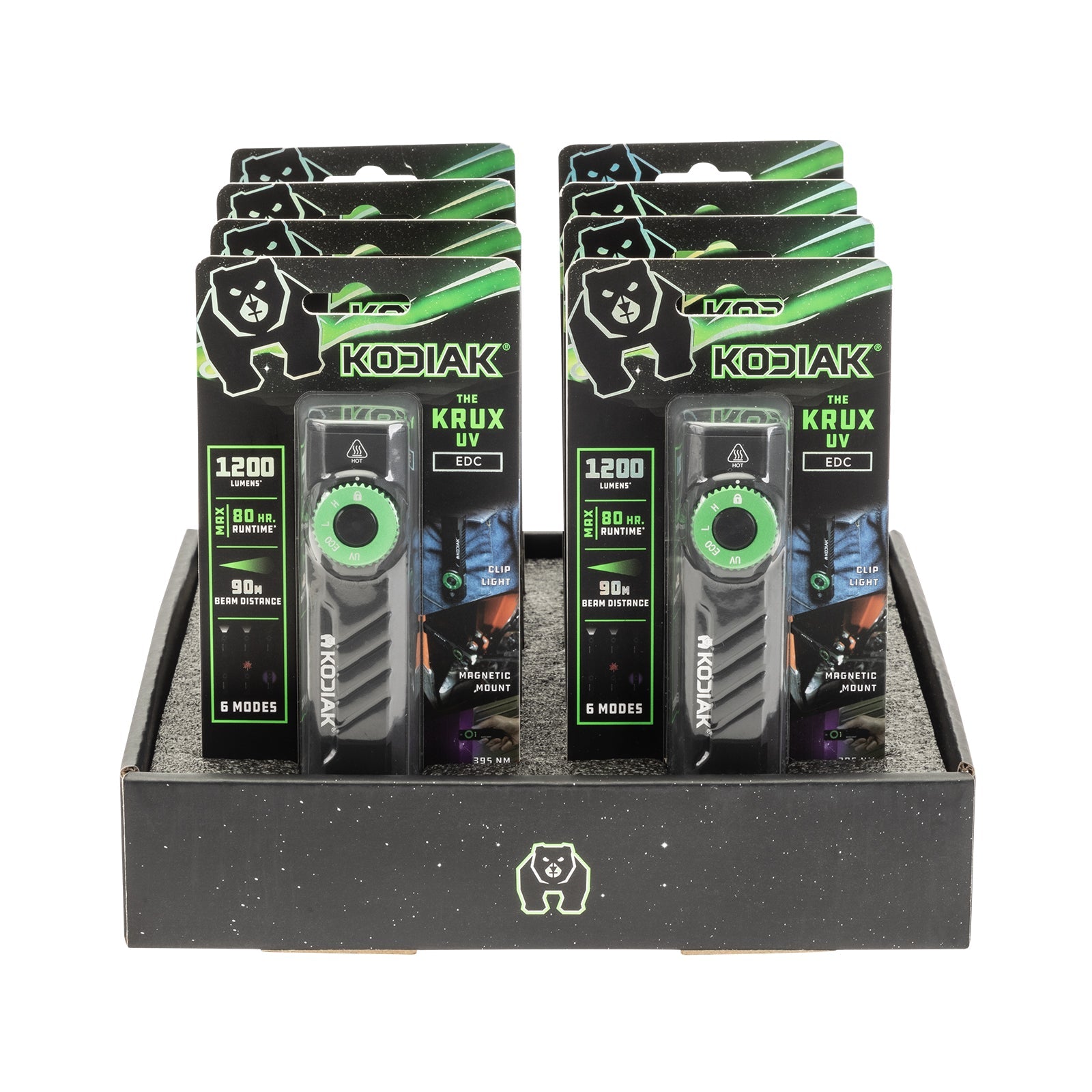 Kodiak® 1,200 Lumen Krux Rechargeable EDC Torch with UV & Laser