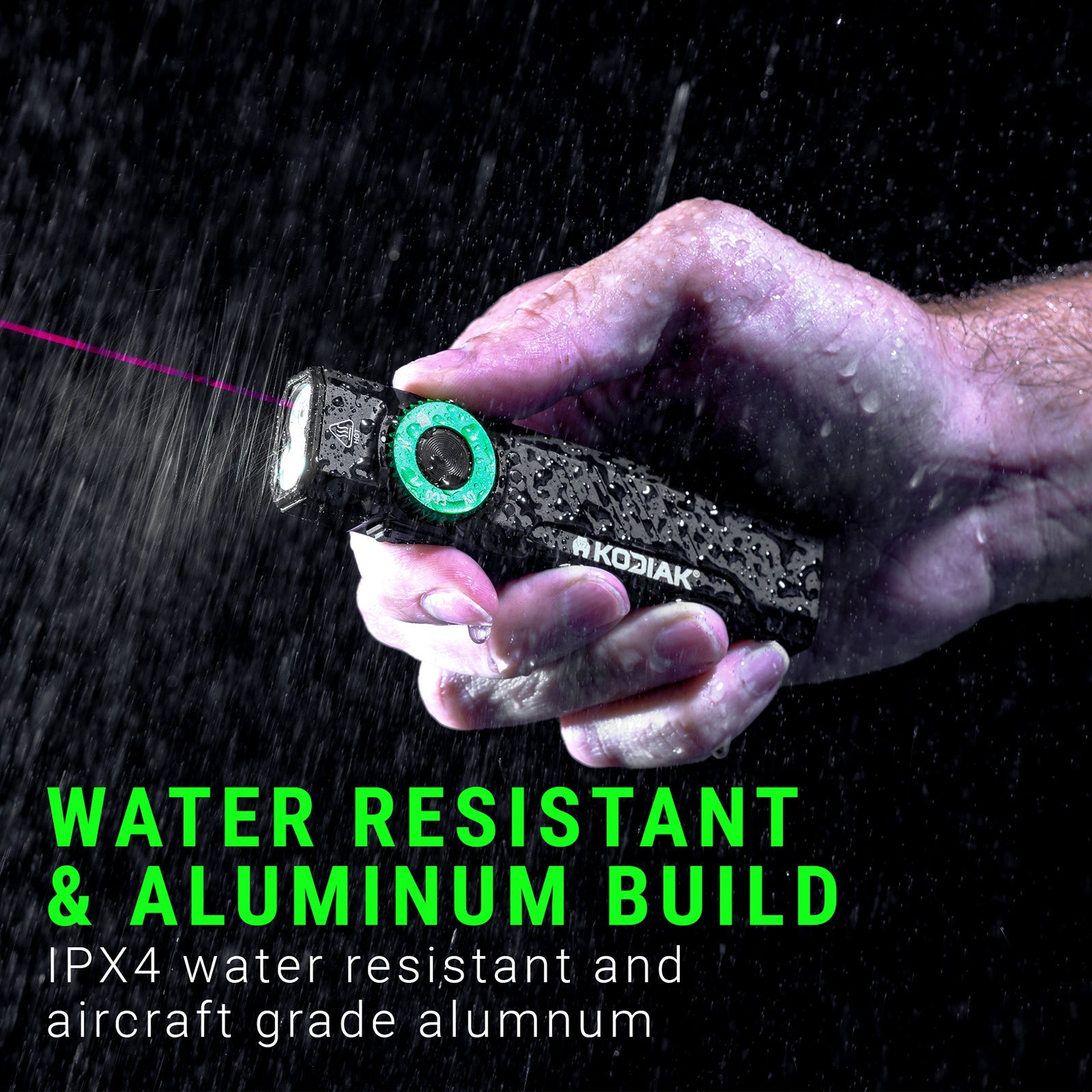 Kodiak® 1,200 Lumen Krux Rechargeable EDC Torch with UV & Laser