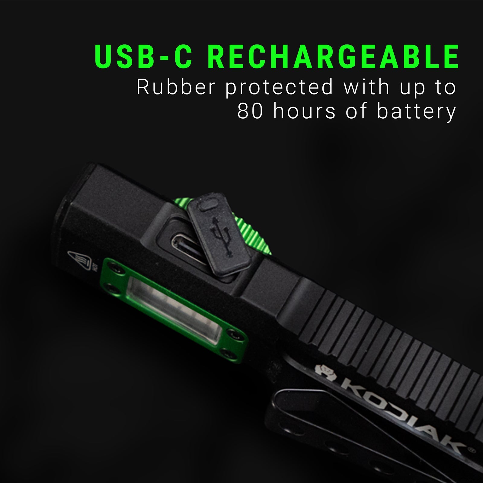 Kodiak® 1,200 Lumen Krux Rechargeable EDC Torch with UV & Laser