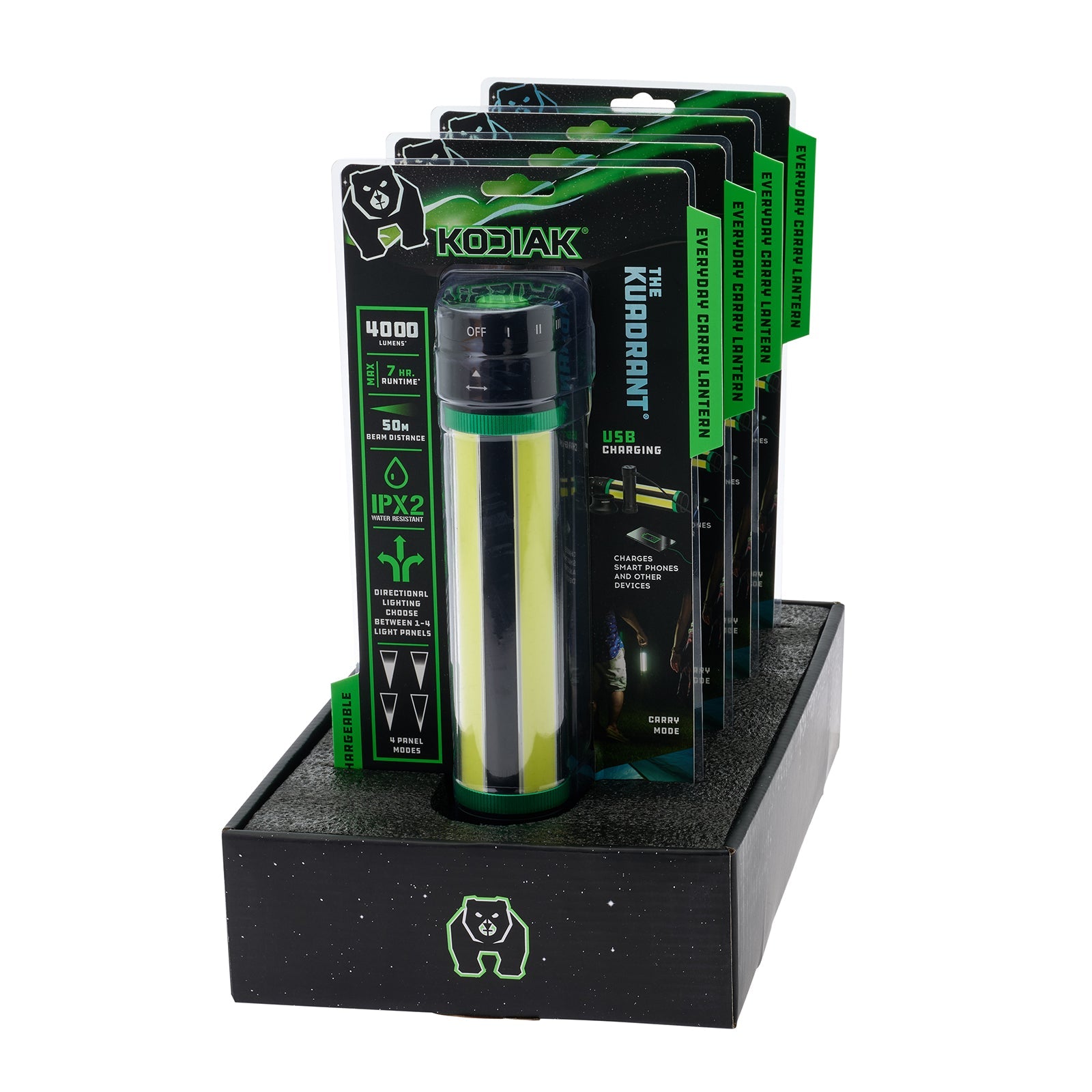 Kodiak® 4,000 Lumen Kuadrant 4-Panel Rechargeable Work Light Lantern