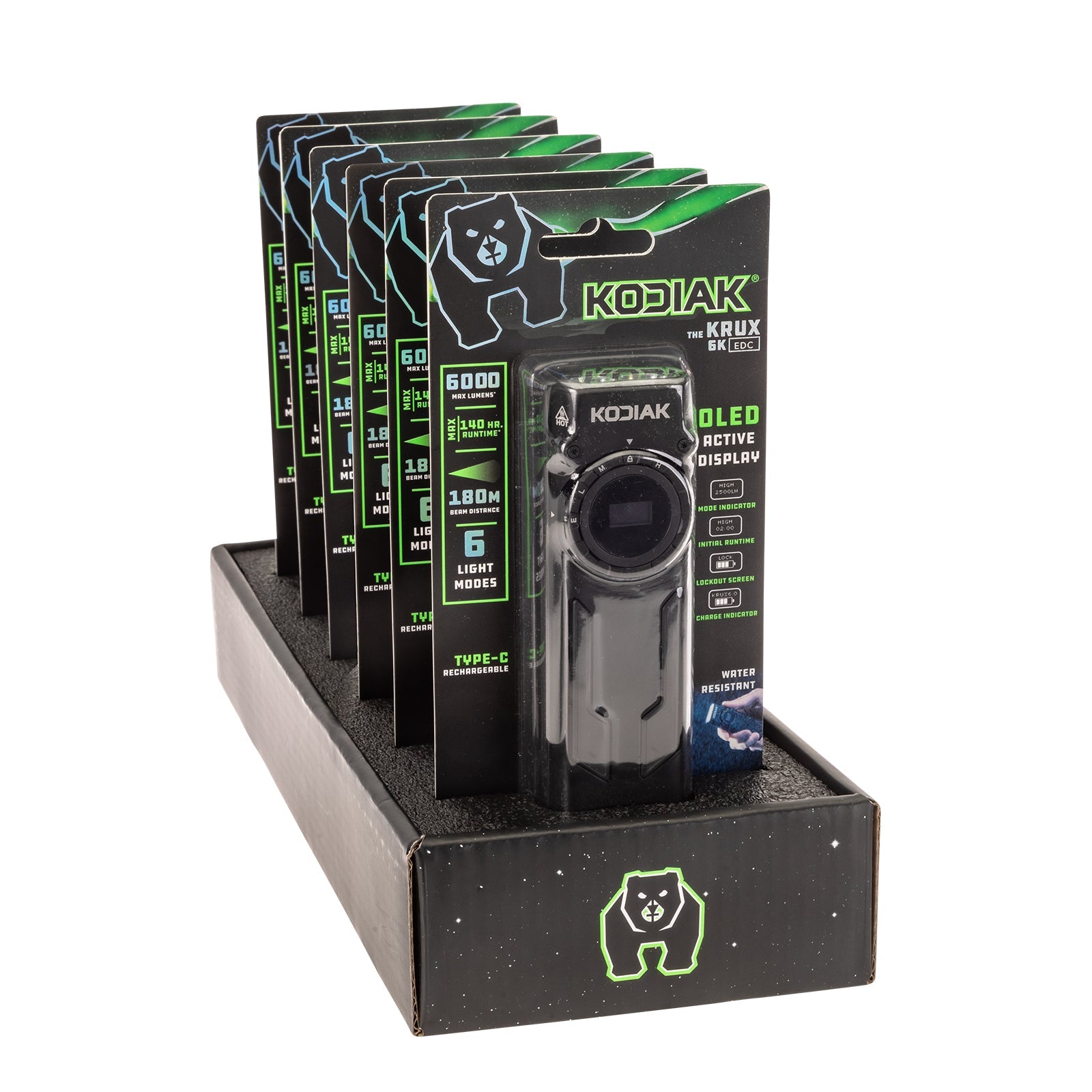 Kodiak® 6,000 Lumen Krux Rechargeable EDC Torch with LCD