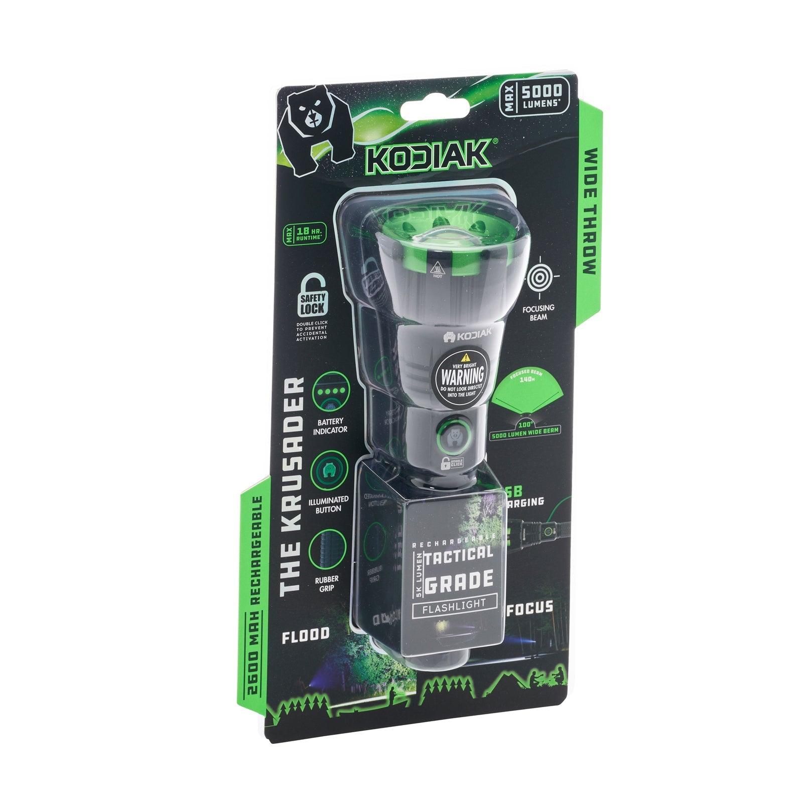 Kodiak® Krusader® 5000 Lumen Tactical Flashlight