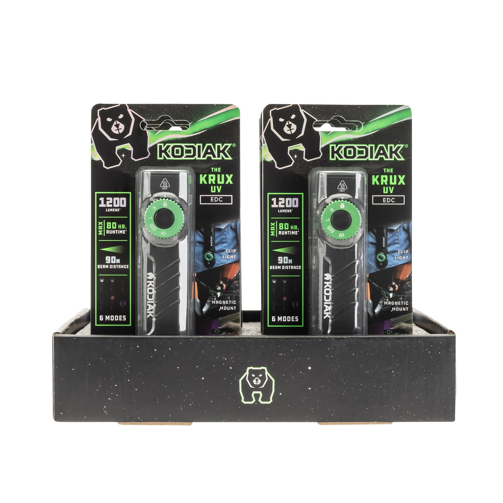 Kodiak® 1,200 Lumen Krux Rechargeable EDC Torch with UV & Laser