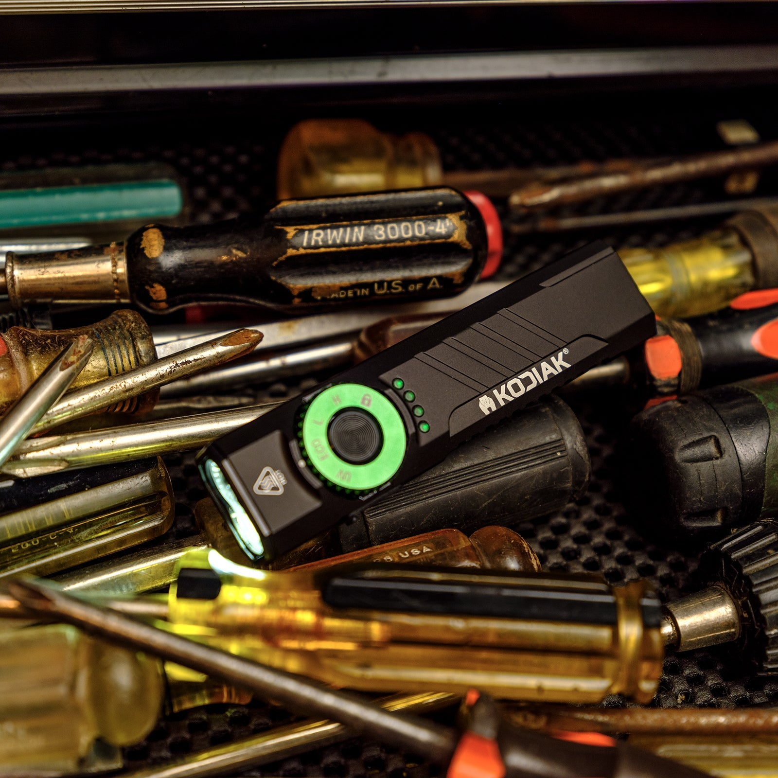 Kodiak® 1,200 Lumen Krux Rechargeable EDC Torch with UV & Laser