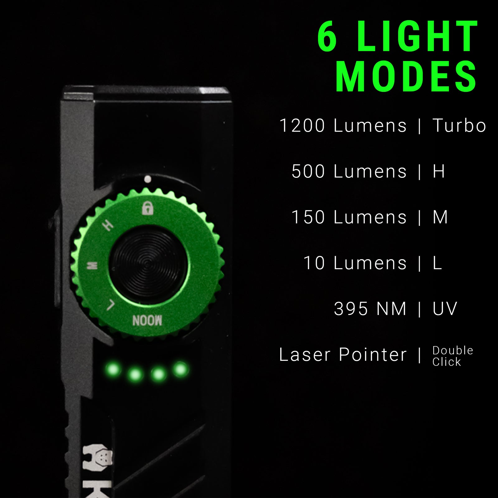 Kodiak® 1,200 Lumen Krux Rechargeable EDC Torch with UV & Laser