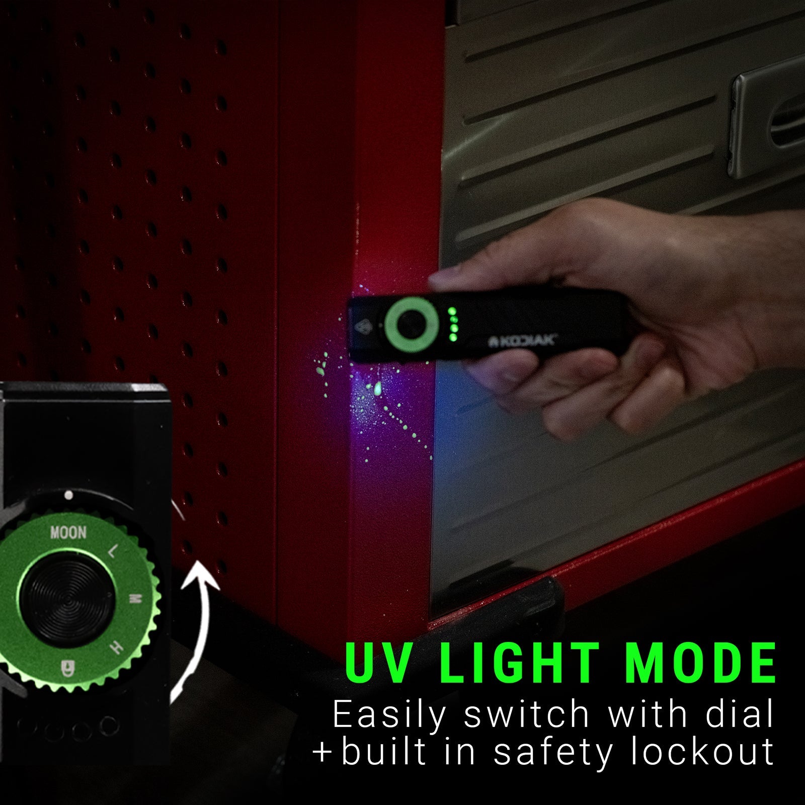 Kodiak® 1,200 Lumen Krux Rechargeable EDC Torch with UV & Laser
