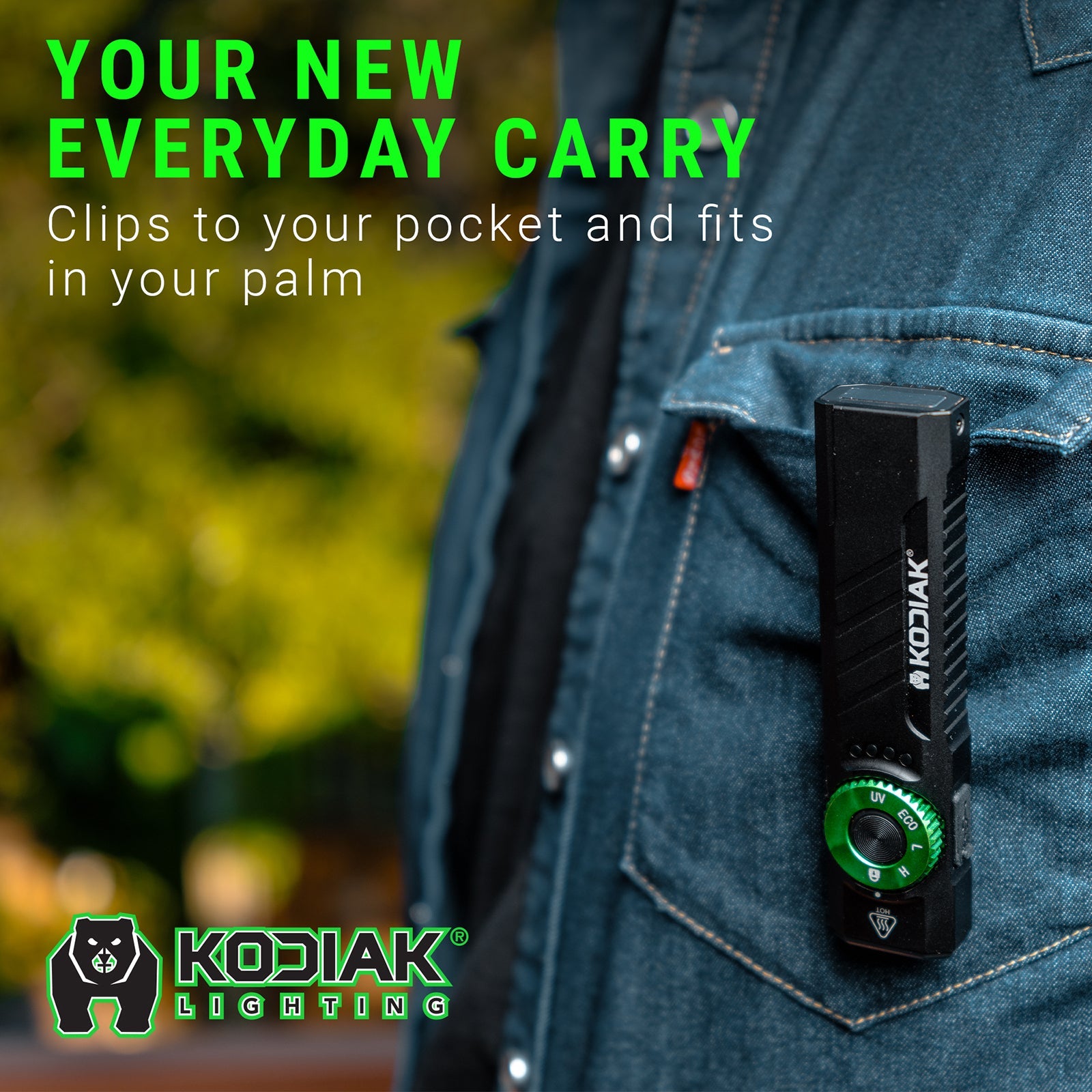 Kodiak® 1,200 Lumen Krux Rechargeable EDC Torch with UV & Laser