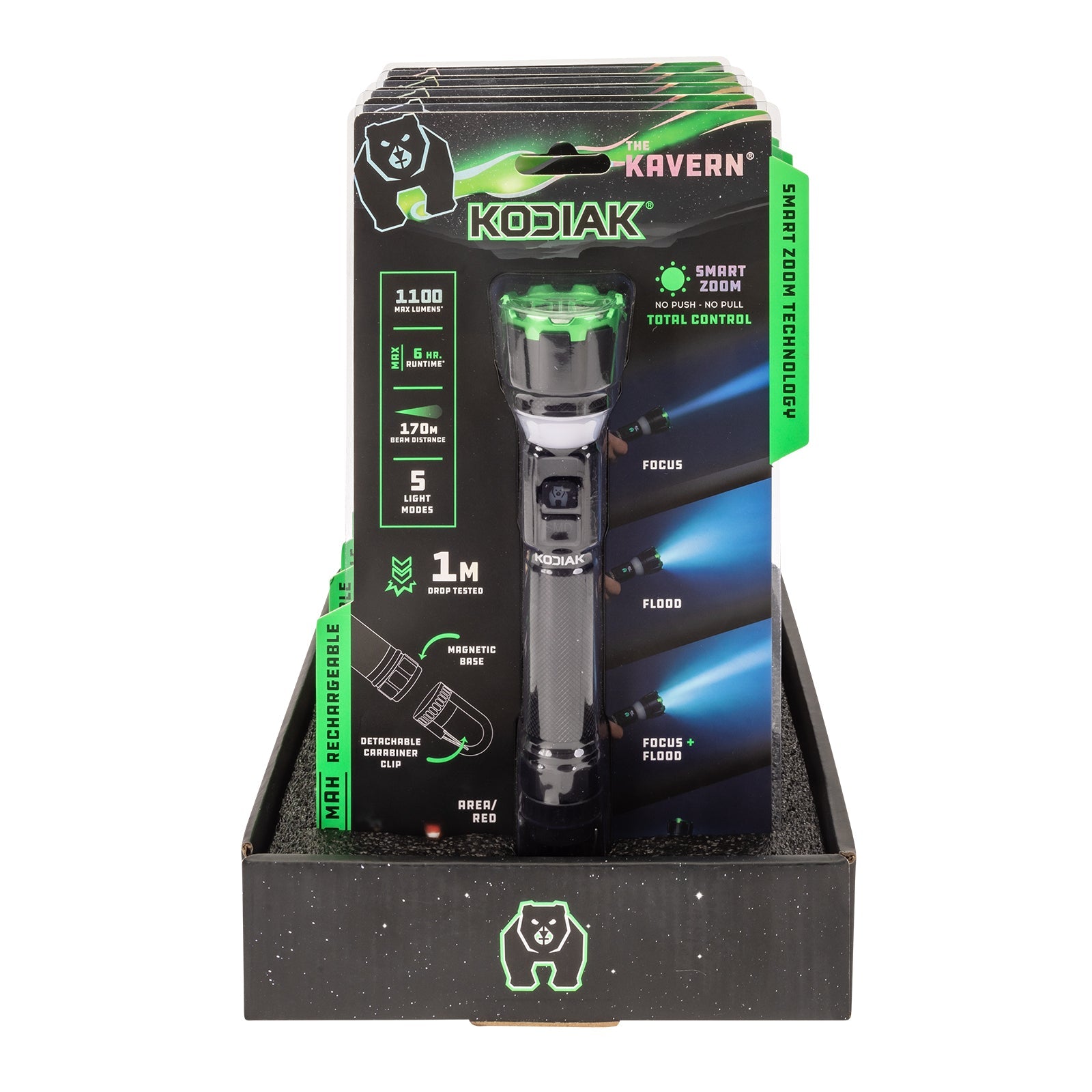 Kodiak® Kavern 1100 Lumen Smart Focus Rechargeable Flashlight - Lantern