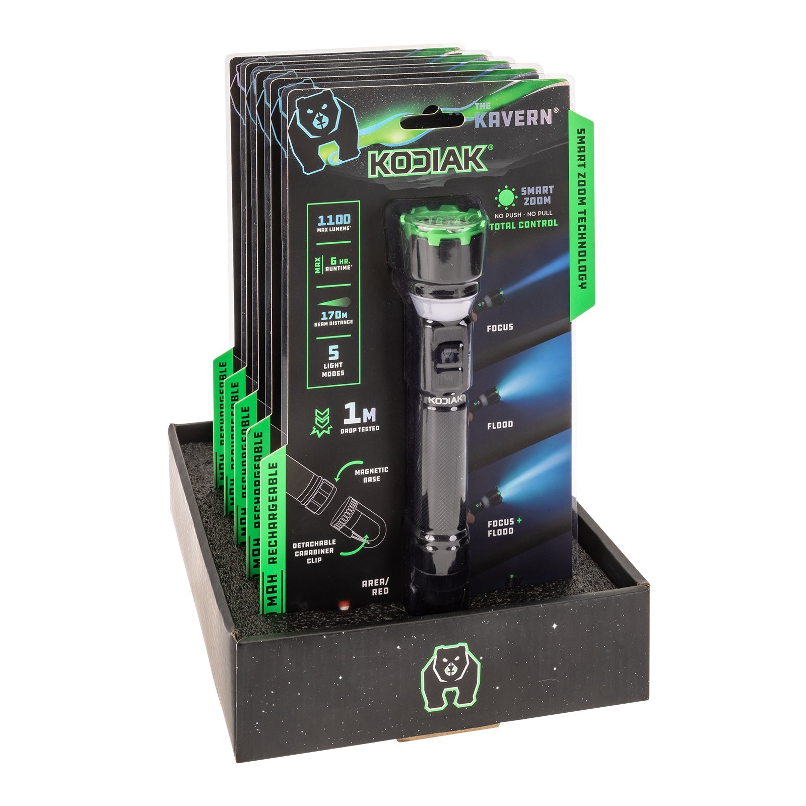 Kodiak® Kavern 1100 Lumen Smart Focus Rechargeable Flashlight - Lantern
