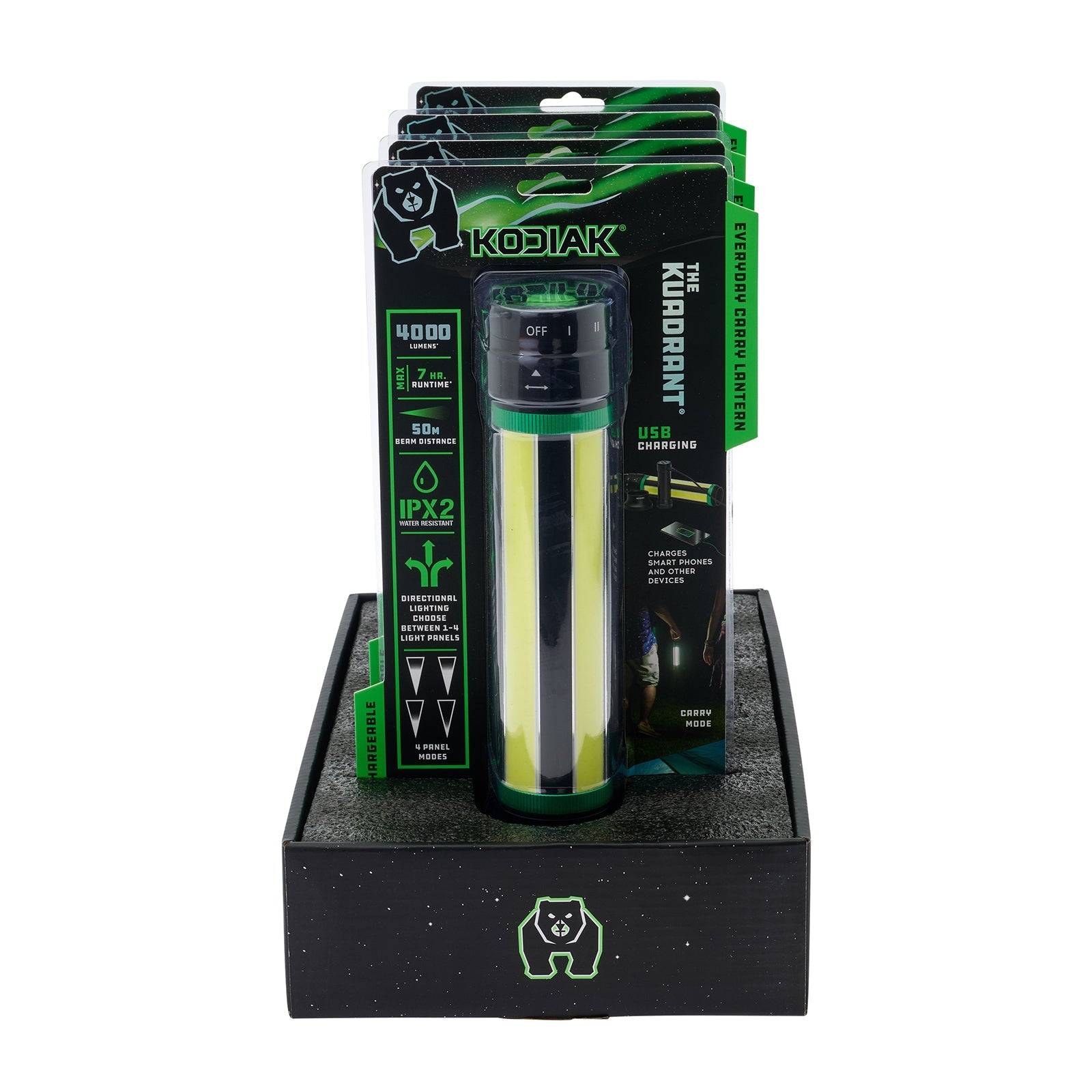 Kodiak® 4,000 Lumen Kuadrant 4-Panel Rechargeable Work Light Lantern