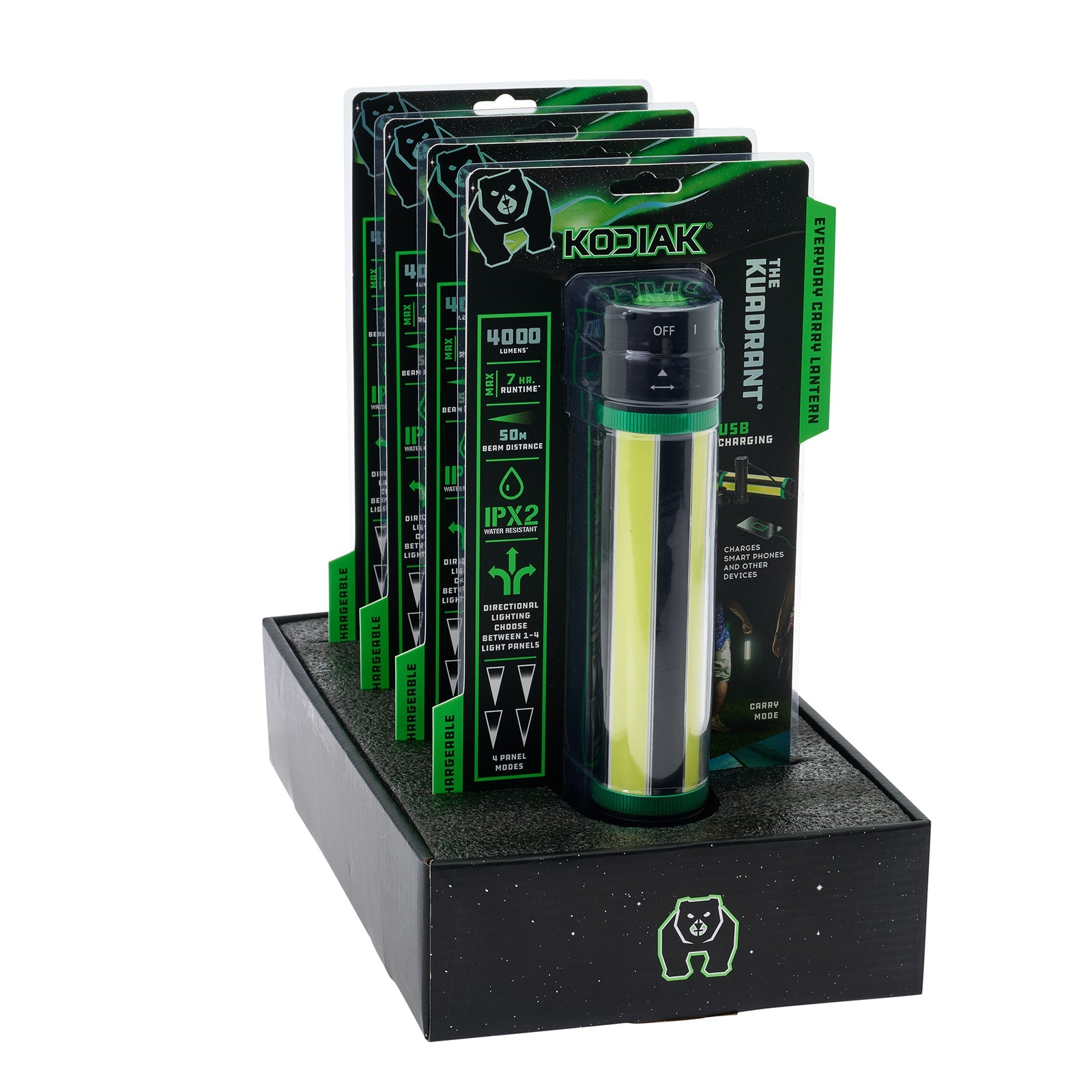 Kodiak® 4,000 Lumen Kuadrant 4-Panel Rechargeable Work Light Lantern