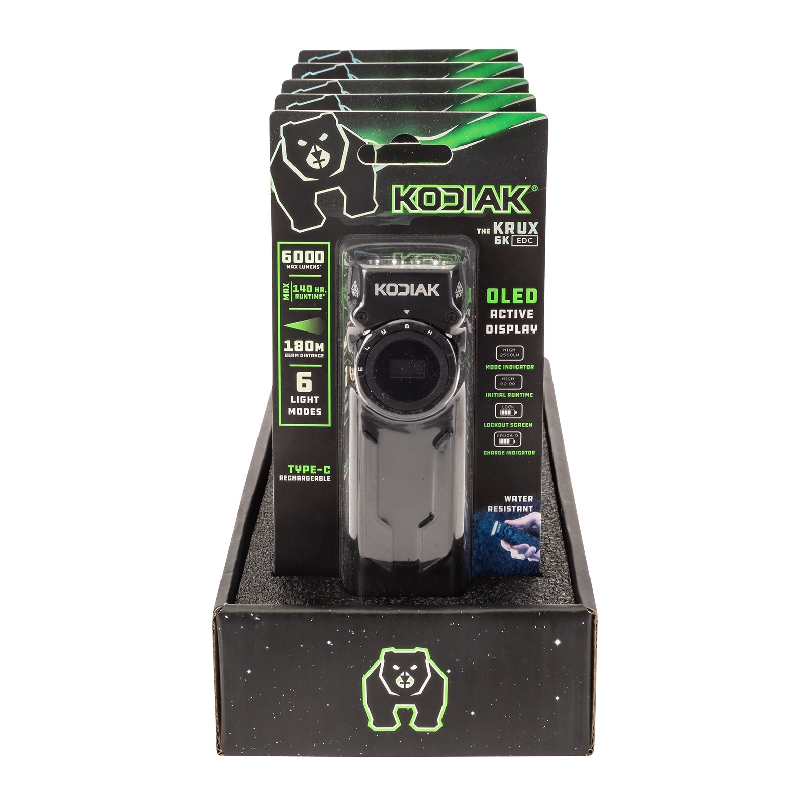 Kodiak® 6,000 Lumen Krux Rechargeable EDC Torch with LCD