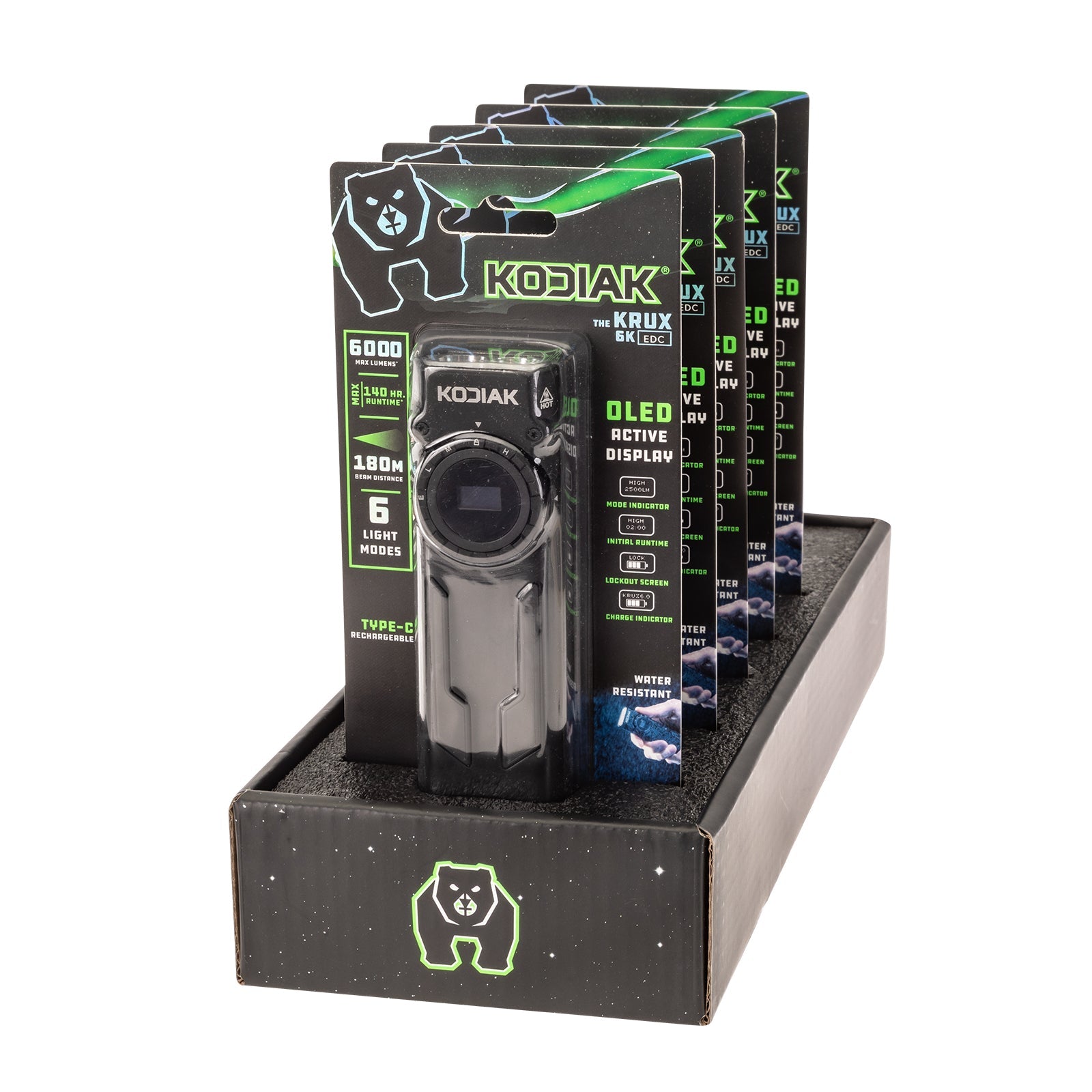 Kodiak® 6,000 Lumen Krux Rechargeable EDC Torch with LCD