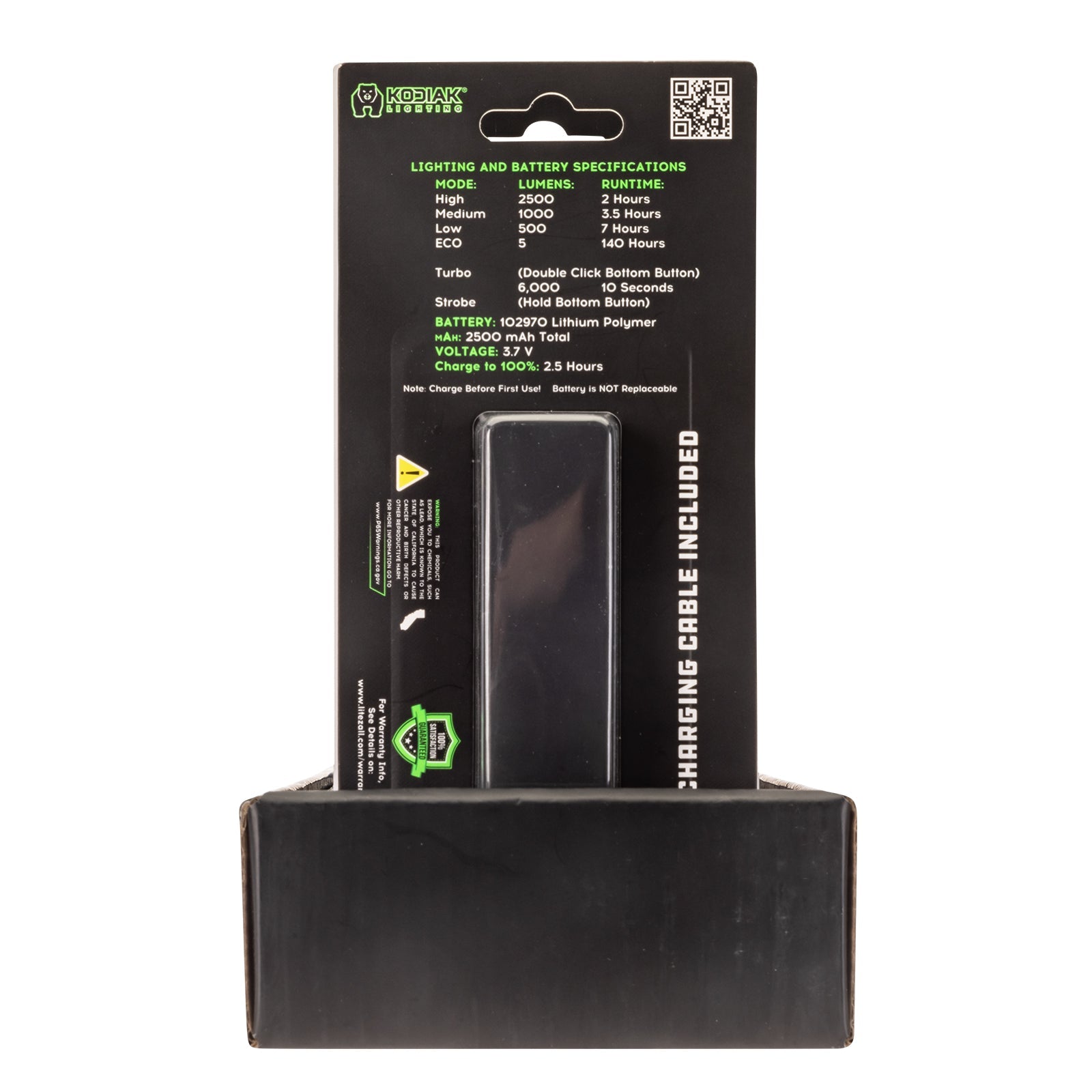 Kodiak® 6,000 Lumen Krux Rechargeable EDC Torch with LCD